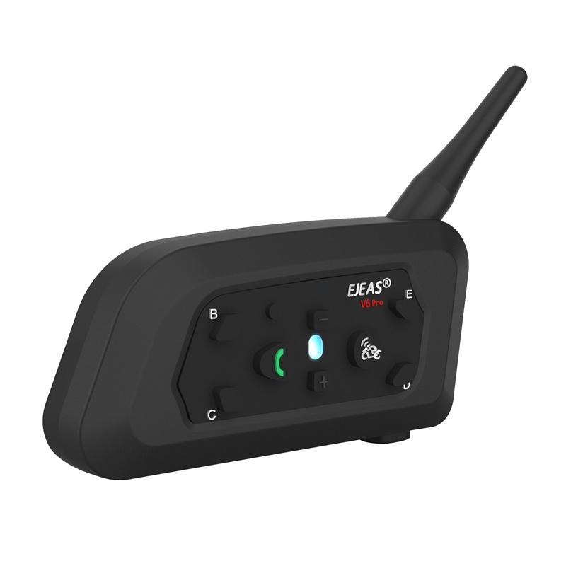 Ejeas V6 PRO + Capacete De Motocicleta Tipo C Fone De Ouvido Bluetooth Intercomunicador 5.1 IP65 À Prova D Água 1 Pacote