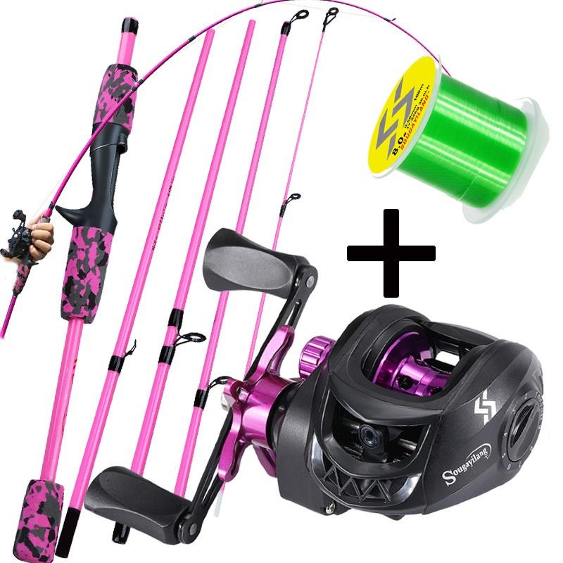 Sougayilang 1.8M Linha Completa De Carretel De Pesca Com Cana Alta Velocidade 7.2 1 Relação Engrenagem MAX Drag 20KG