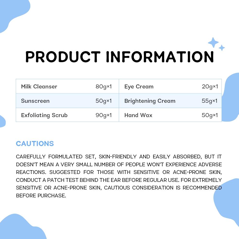 Laikou Kit Skincare Milk 7 Peças Produtos Para Skin Care Facial E Corporal + Protetor Solar Spf50 Pa