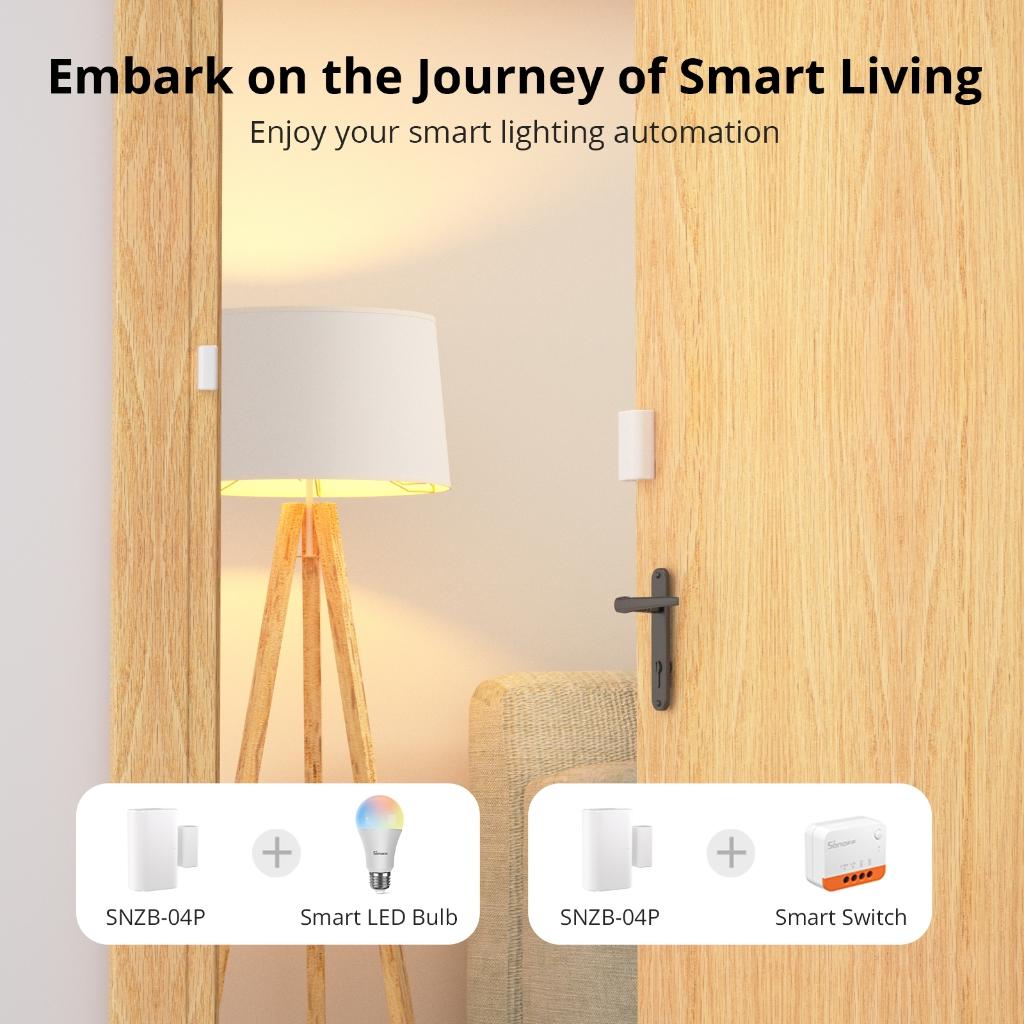 Sonoff Snzb-04p Zigbee Sensor Da Janela Porta De Alarme De Segurança Doméstica Linkage Alerta De Cena Inteligente Local Via Ewelink Alexa Google Home