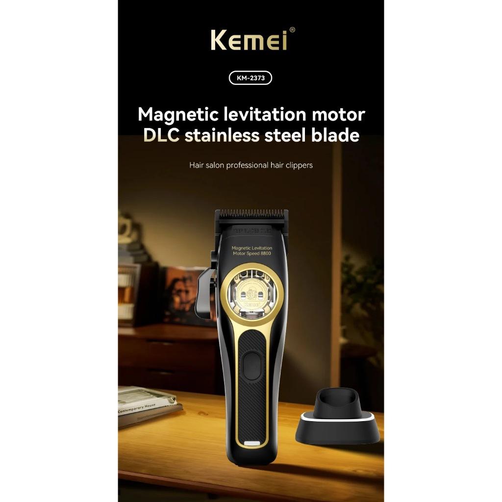 Kemei 2373 Barber Fade Hair Clippers Aparador De Cabelo Profissional Sem Fio Elétrico Homem Máquina De Corte Magnético Motor 8800rpm