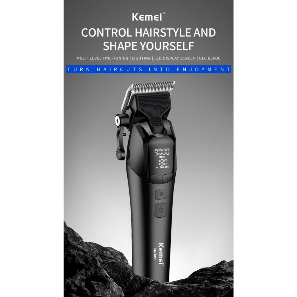 Cortador De Cabelo Kemei Profissional De Barbeiro Elétrico Sem Fio Recarregável Homem 9000rpm