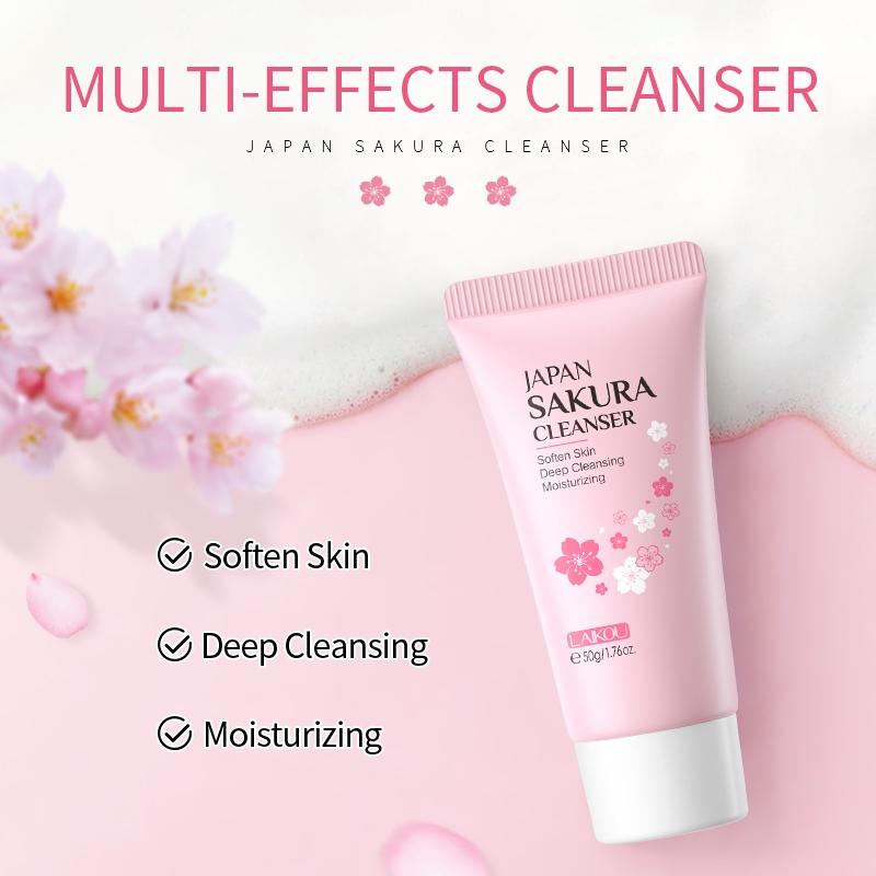 Laikou Conjunto De Rejuvenescimento Sakura 6PCS Gel De Limpeza Apertar Poros Remover Pontos Escuros Linhas Finas Suaves
