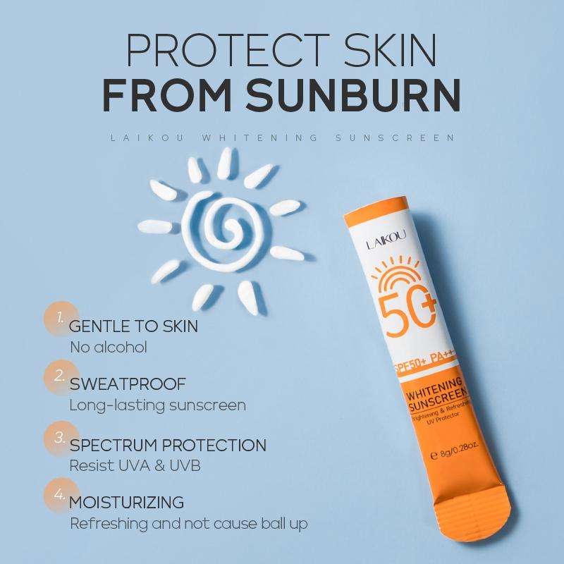 Laikou Protetor Solar À Prova D Água Spf50 Pa + Creme Facial Anti-envelhecimento 8g