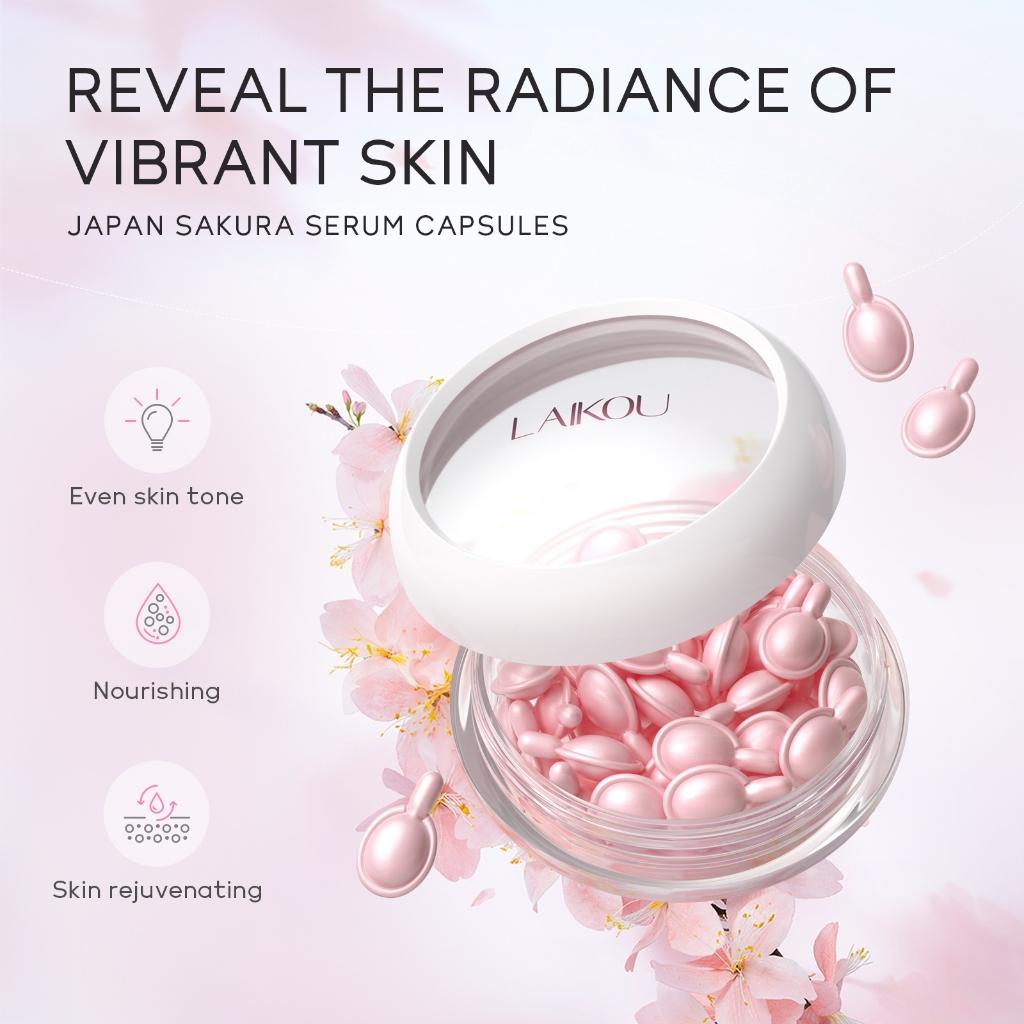 Laikou Sakura Skincare Set Glow Radiance Smooth Linhas Finas Iluminando O Tom Da Pele Nutritivo Profundo Reduct Manchas