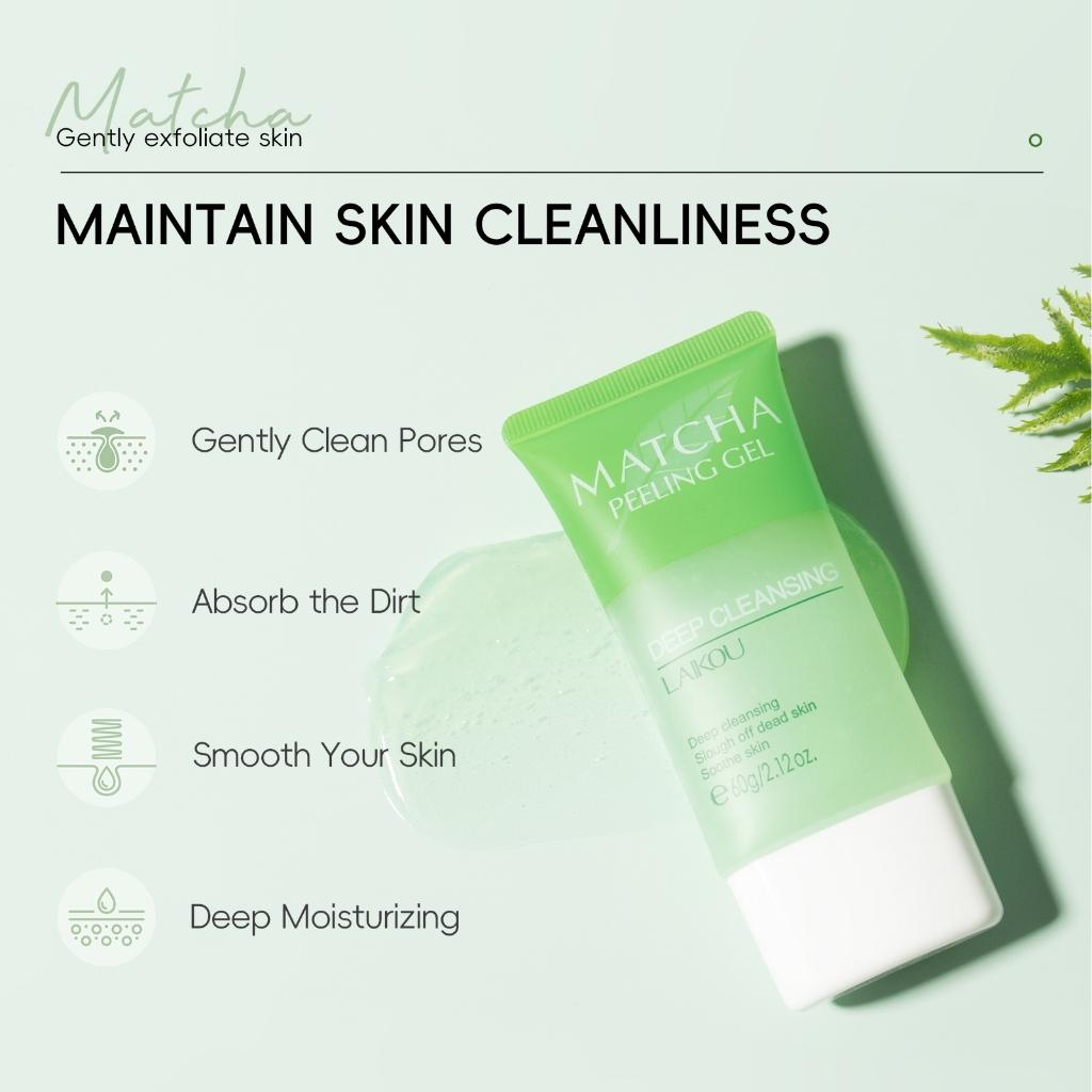 Laikou Camomile Esfoliante Rosto Matagal Remover Cravo Matcha Peeling Gel Pele Morta 60g