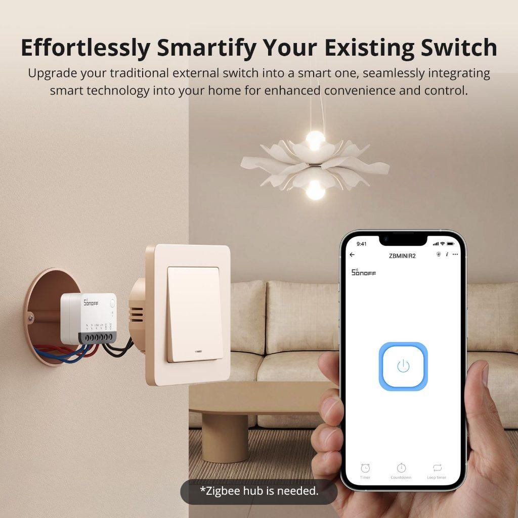 Sonoff Zbminir2 Extremo Zigbee Interruptor Inteligente Desanexar Relé Externo Controle Remoto Via Ewelink Suporte Zbbridge-u Gateway