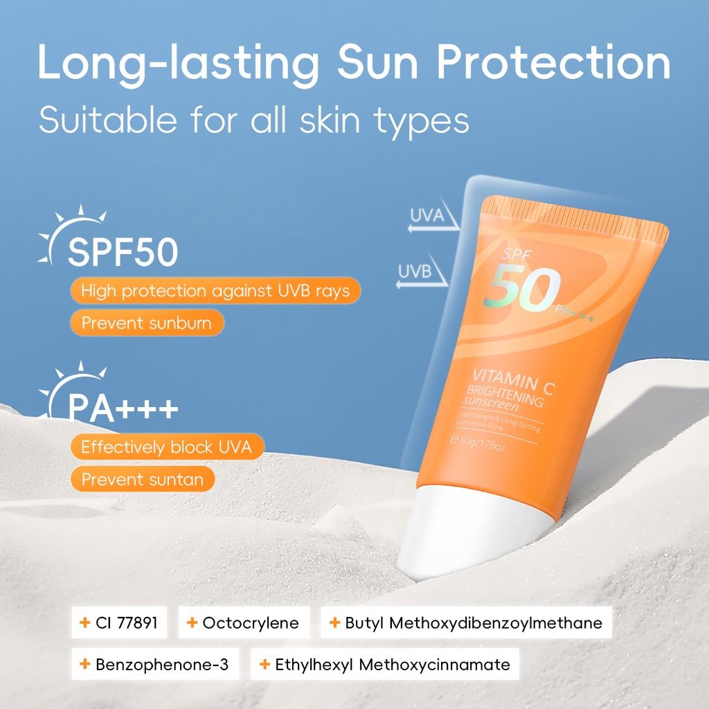 Laikou Vitamina C Protetor Solar Iluminador Fps50 Pa + Prevenir Luz De Longa Duração Não Oleoso 50g