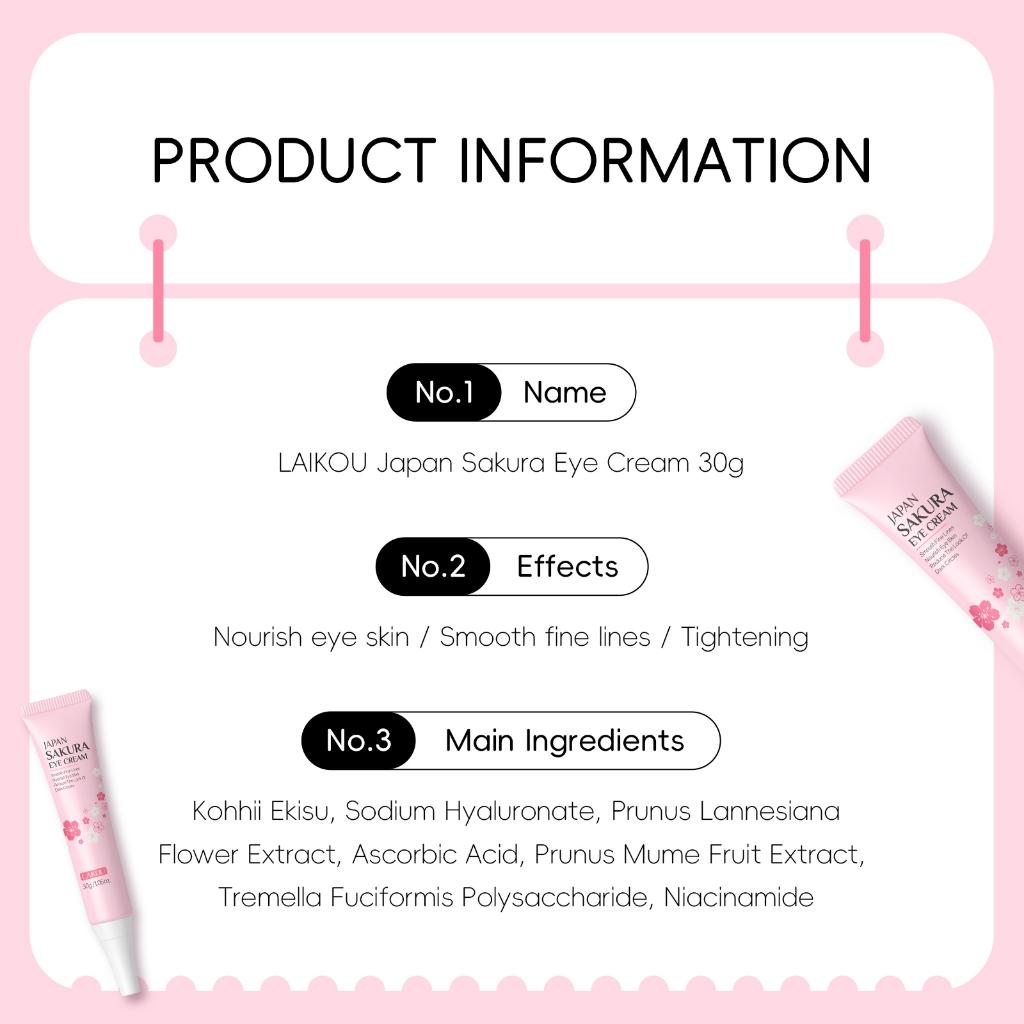 Laikou Creme Para Os Olhos Sakura Removedor Anti-idade/rugas/linhas Finas/desbota/pele De Japão/30g