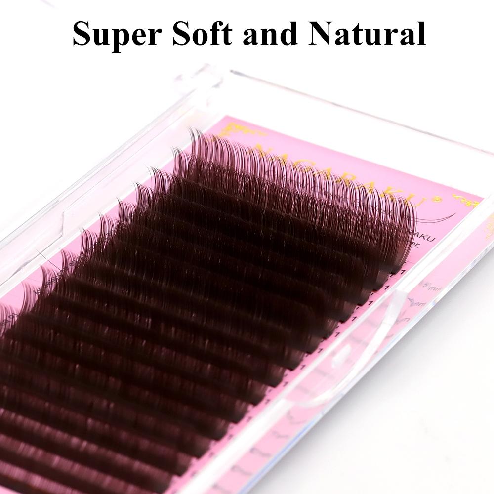 Nagaraku Mix 7 15mm Cílios Individuais Cílios De Seda Falso Cílios Mink Colorido