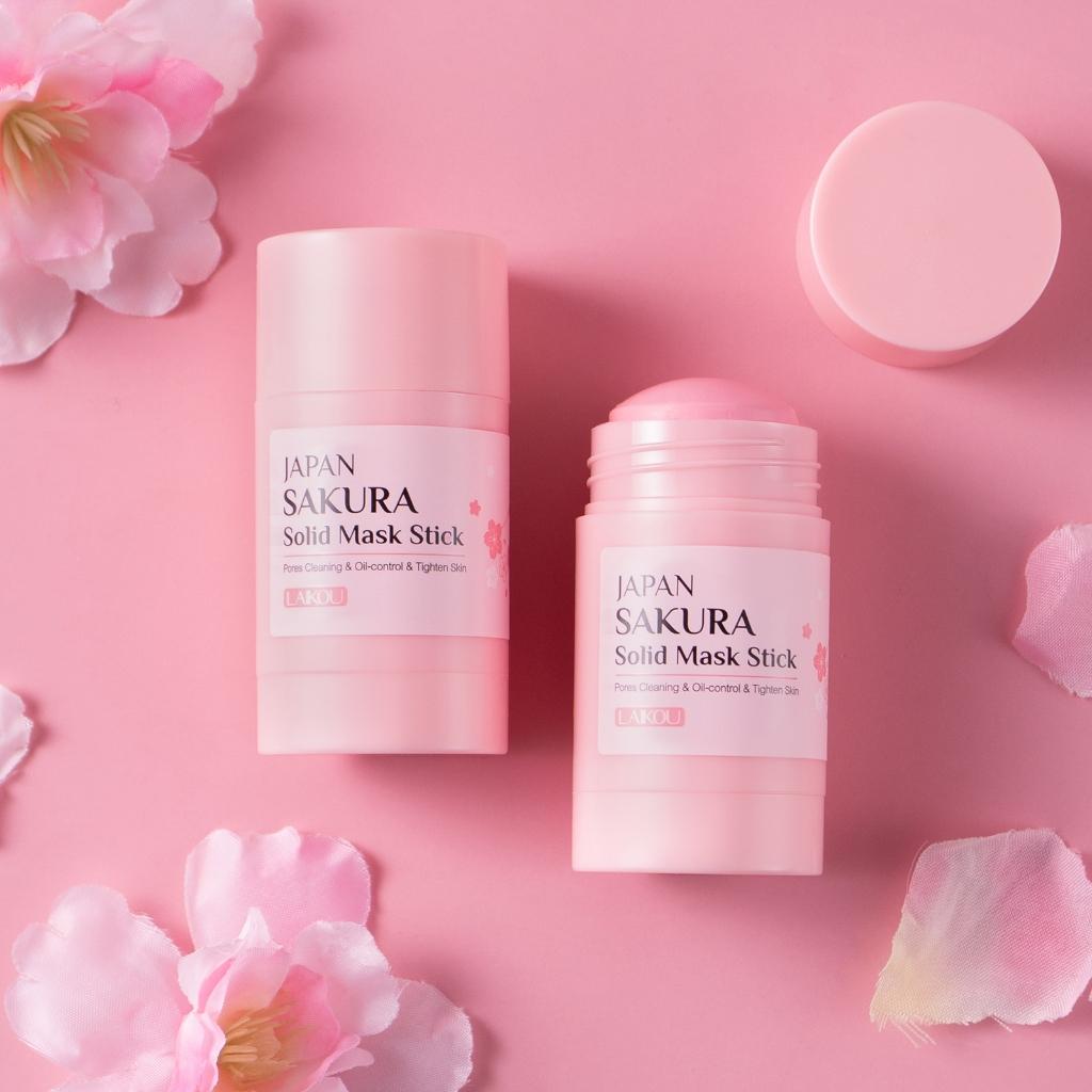 Laikou Japão Sakura Máscara Sólida Stick Limpeza De Poros Controle De Óleo Apertar A Pele Mesmo Tom De 40g
