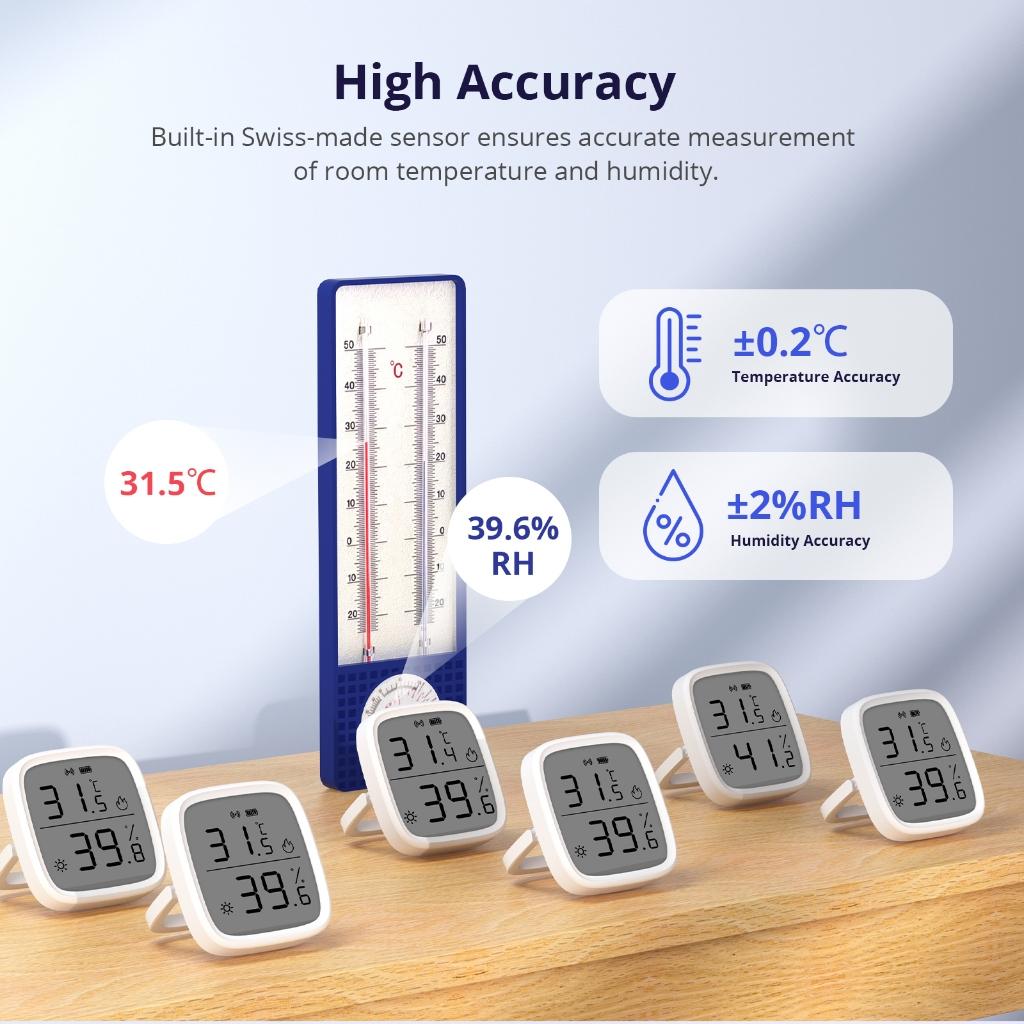 Sonoff Snzb-02d Zigbee Lcd Sensor Inteligente De Umidade De Temperatura Funciona Com O Suporte De Zbbridge Verificação De Dados Em Tempo Real Via Ewel