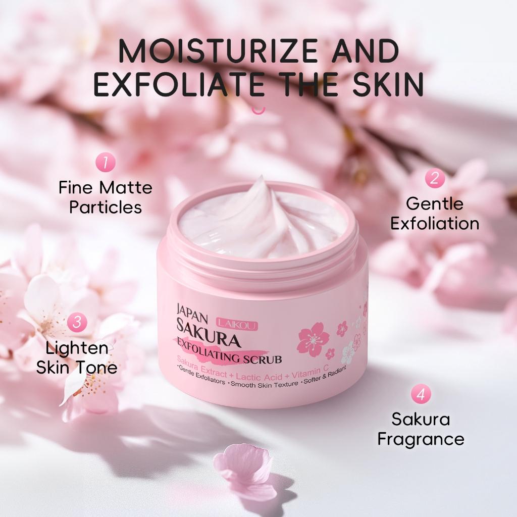 Laikou Sakura Skincare Set 5pcs Limpeza Suave Hidratante Brilhante Mesmo Tom De Pele Nutritivo Profundo