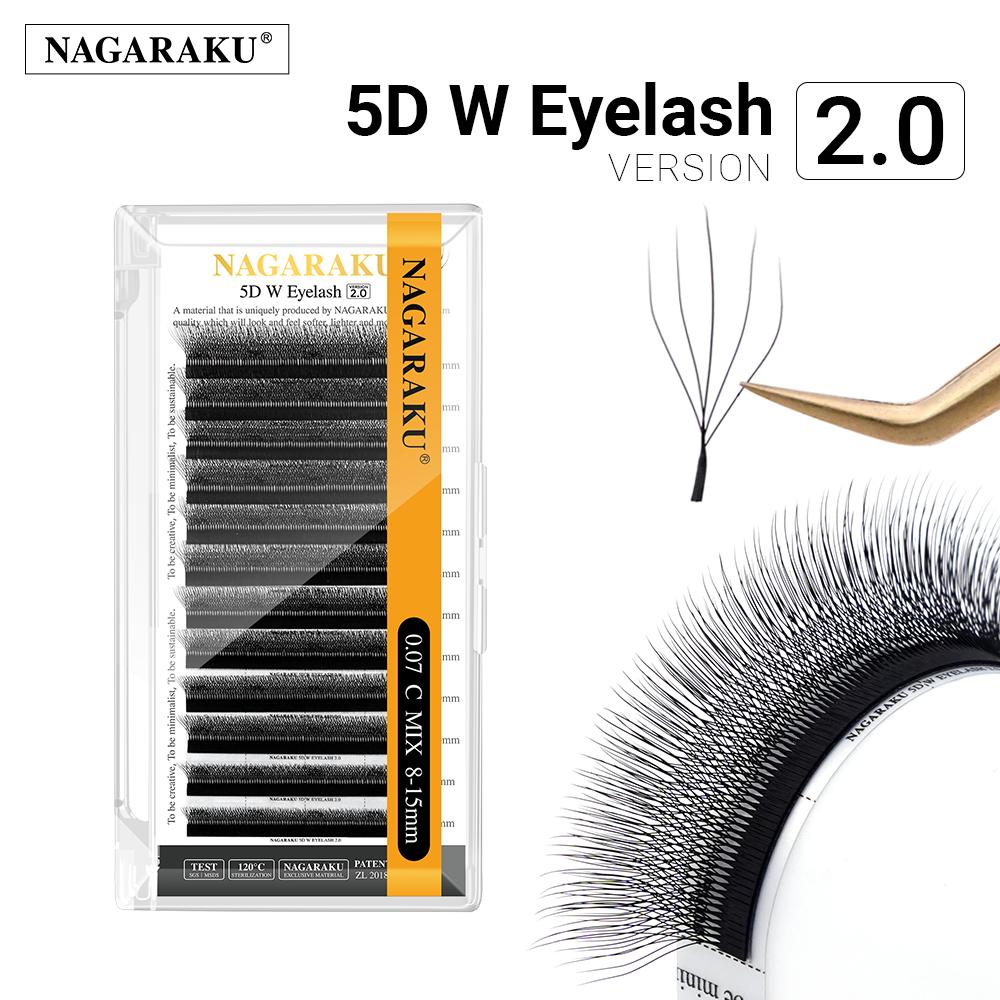 Nagaraku 5D W Forma Grande Pacote De Cílios Extensão Mega Volume Premados Fãs Super Macios Densos Cheios