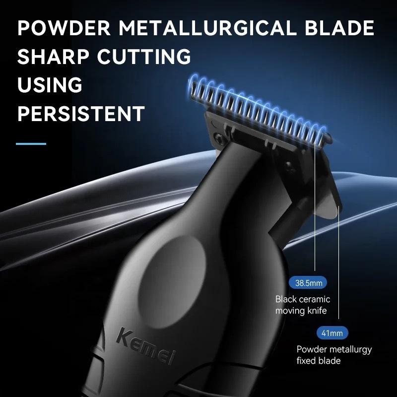 Kemei Km-2299 Aparador Sem Fio Tipo-c Recarregável Máquina De Cortar Cabelo Elétrica Barbeiro Zero Acabamento Quebrado C