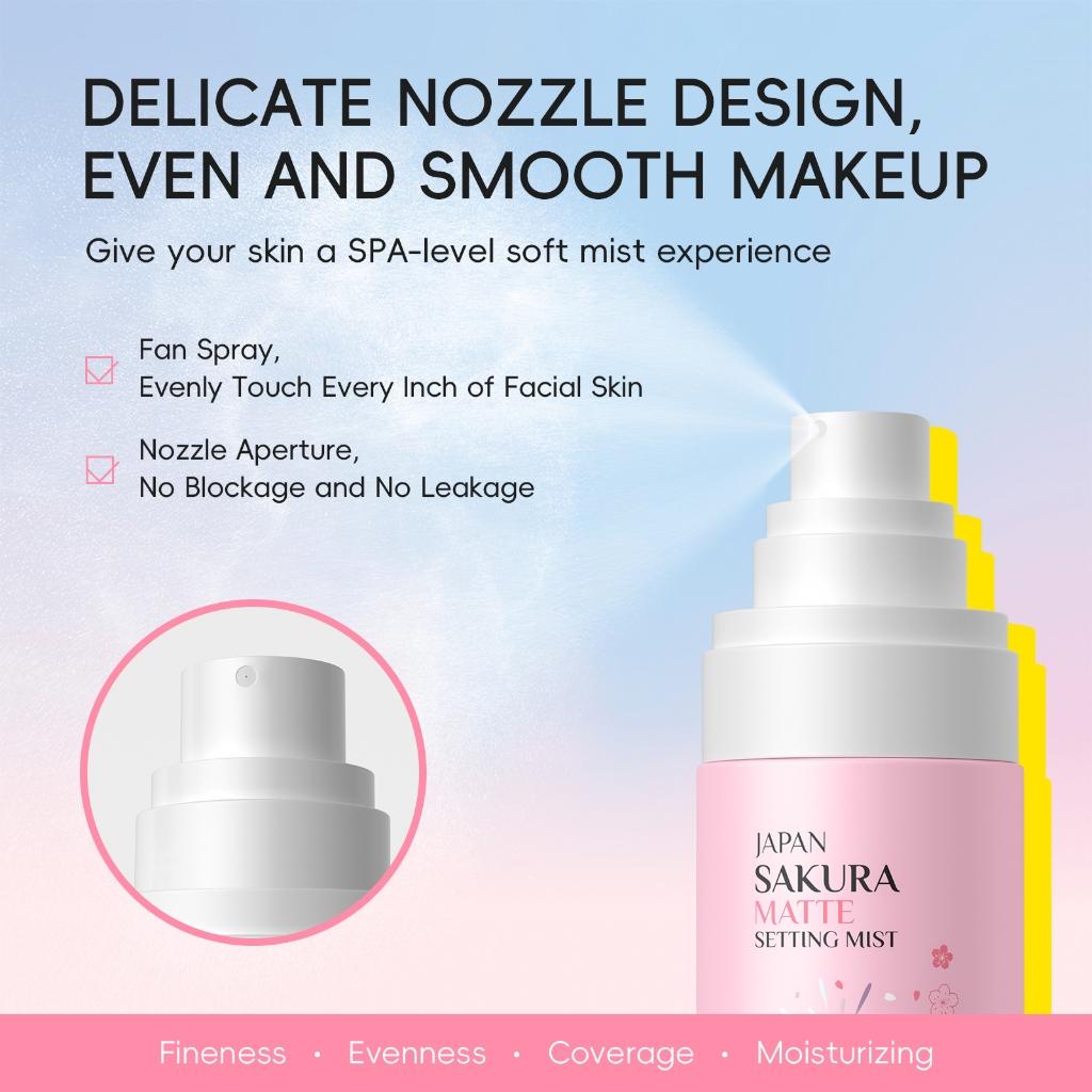 Laikou Japão Sakura Setting Mist Long-lasing Hold Owy/matte Versão Hidratante Controle De Óleo 80ml