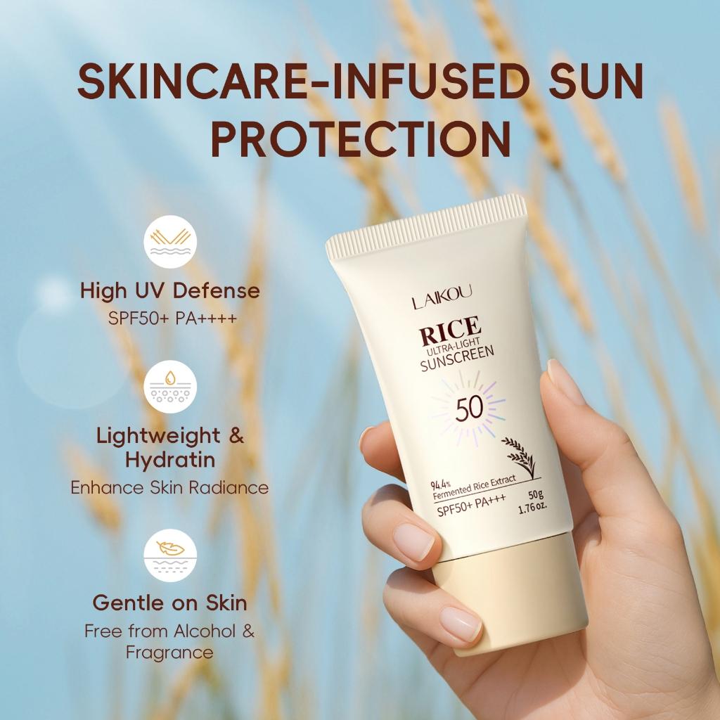 Laikou Arroz Brilhante Conjunto De Cuidados Com A Pele Protetor Solar Proteção Uv Iluminando Hidratante Lisa