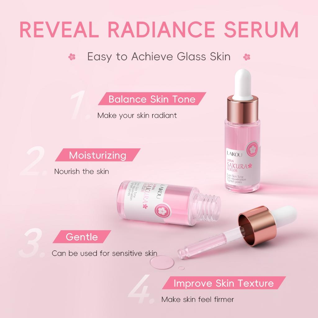 Laikou Sakura Brightening 6pcs Set Mesmo Tom De Pele Suavizar A Hidratação Da Rugas Suaves