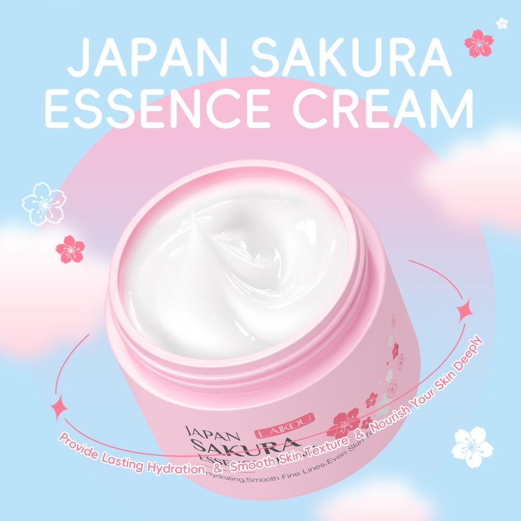 Kit Skincare Sakura Laikou Sérum Facial Creme Hidratante Clareador 3 Peças
