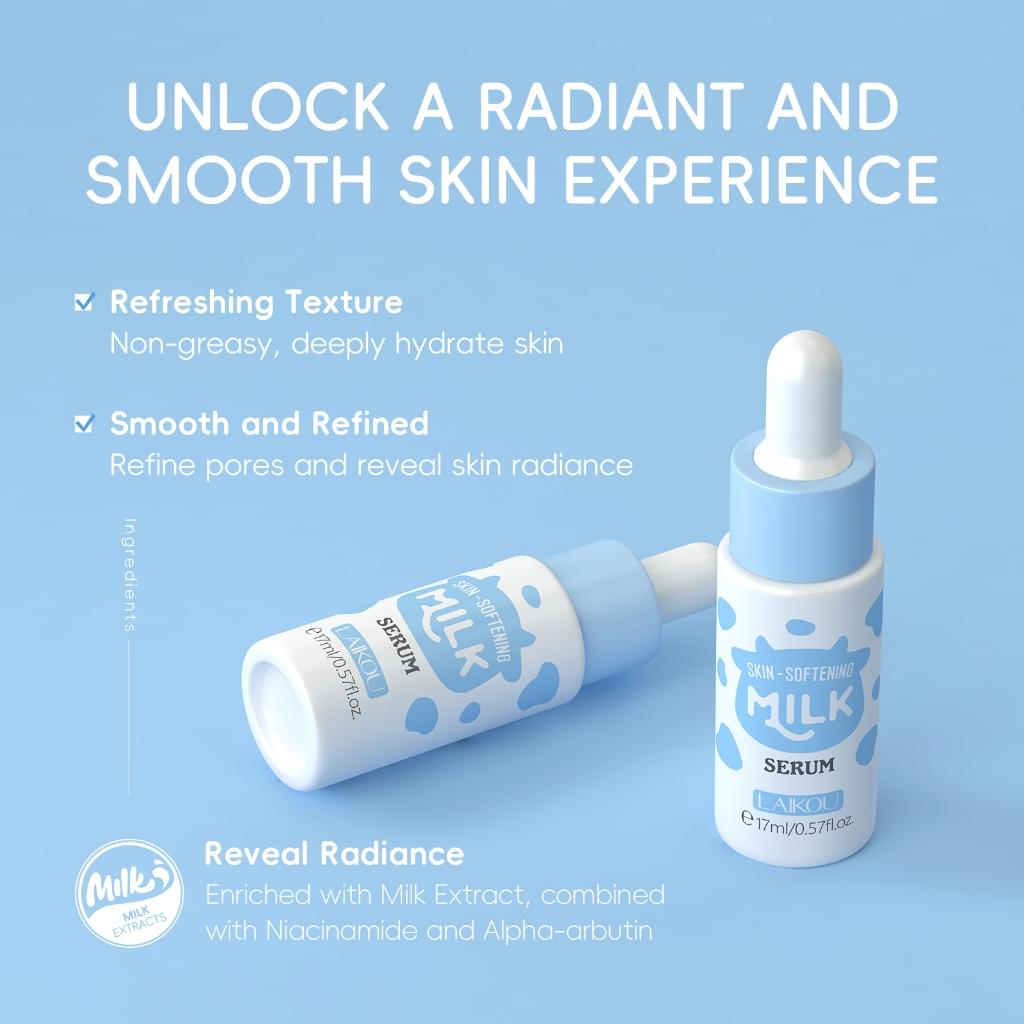 Laikou Milk Glow Up Skincare Set Nutritivo Iluminando O Tom Da Pele Hidratação Profunda Conjunto De 4 Peças