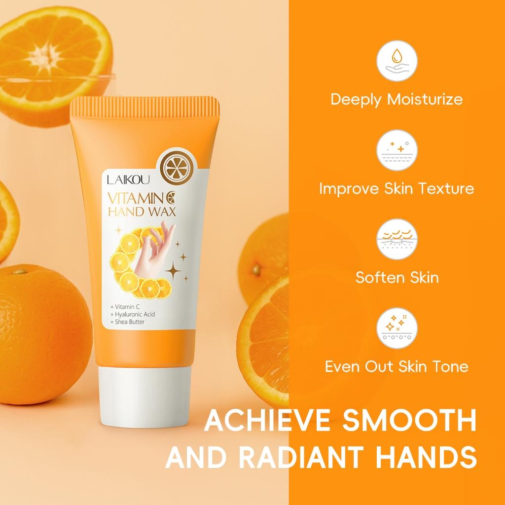 Laikou Vitamina C Máscara Para As Mãos Ilumina A Pele Das Hidratante Nutritivo Refinar Textura Da 50g