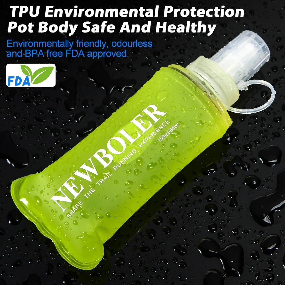Newboler 150ml 250ml 500ml Frasco Macio Multicolor Tpu Silicone Garrafa De Água Dobrável Para Esportes Ao Ar Livre Viaja