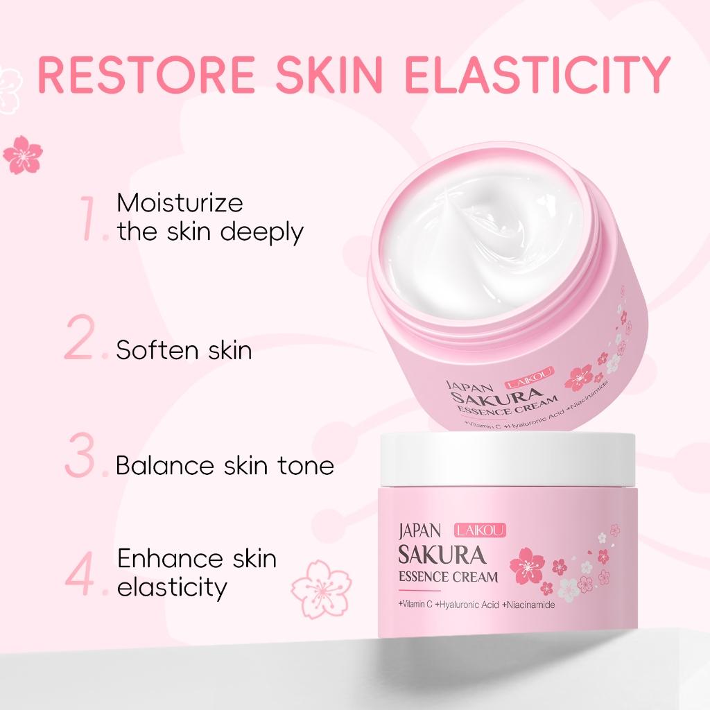 Laikou Sakura Extrato De Creme Facial Reparador De Pele Remover Winkle Hidratante Clareador Controle De Óleo 25g