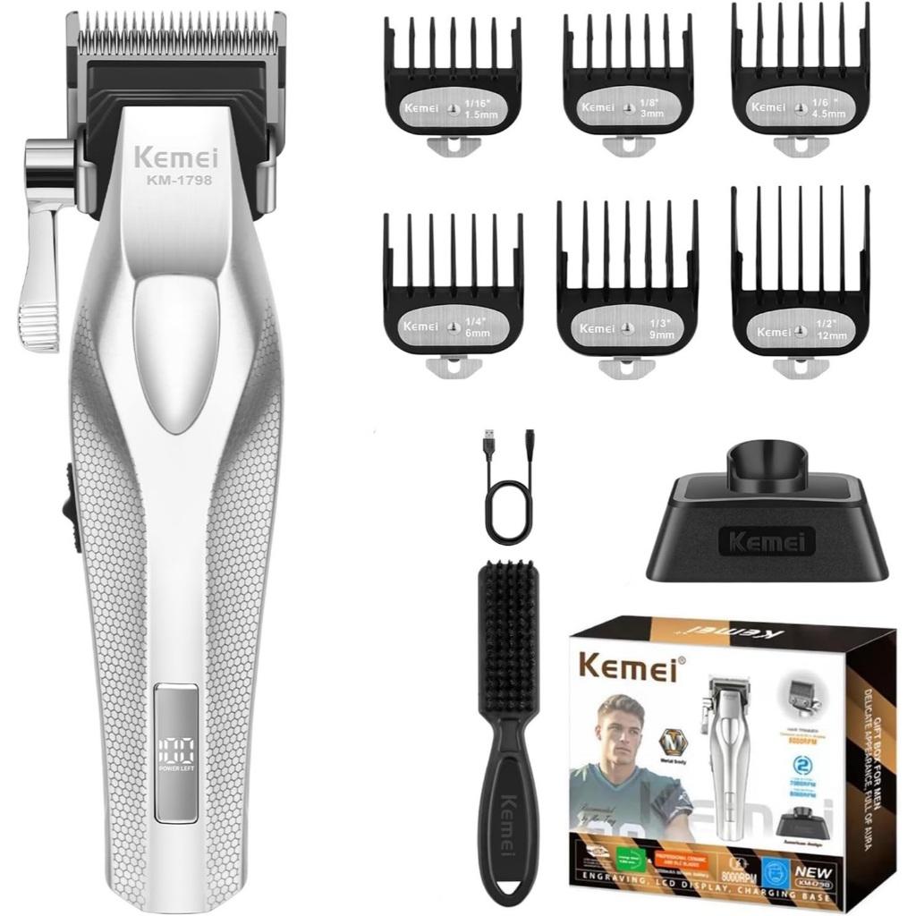 Kemei Barbeiro Profissional Máquina De Cortar Cabelo E Aparador De Combo Zero Gaped Elétrico Masculino Trimmer Fade Acab