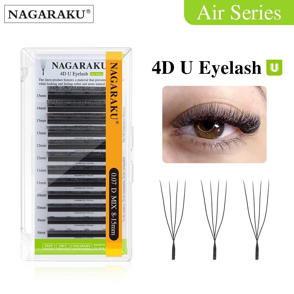 Nagaraku U Shape 3D 4D 5D Suave Luz Natural Extensões De Cílios Fofo Vison Pele Falso Paralelo Maquiagem Suprimentos