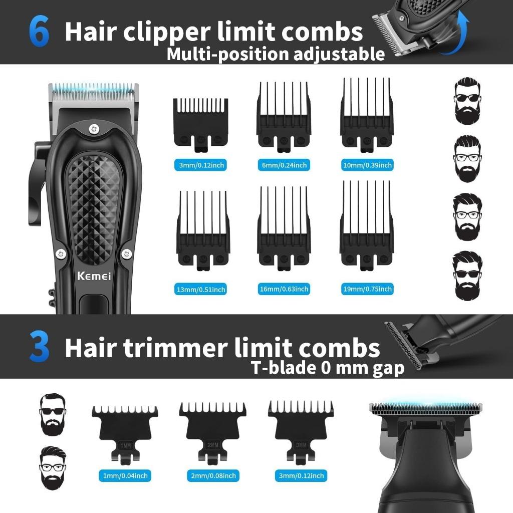 Kemei Máquina De Cortar Cabelo Sem Fio Aparador De Navalha Elétrica Recarregável Barbeador Elétrico Barbeiro