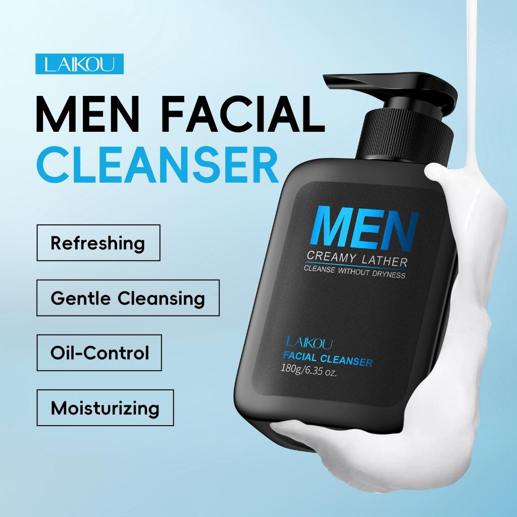 Limpador Facial Hidratante Aminoácido -laikou Homem 180g Controle De Óleo De Limpeza Profunda Refrescante Sem Secagem Melhora A Pele Com Ac