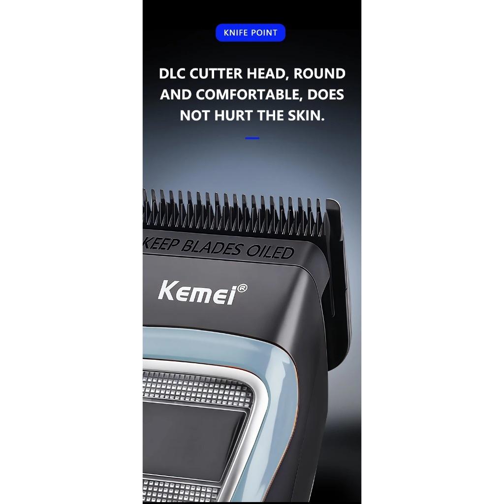Kemei Profissional Barbeiro Máquina De Cortar Cabelo Sem Fio Recarregável Poderoso Aparador Masculino Corte Elétrico Kit