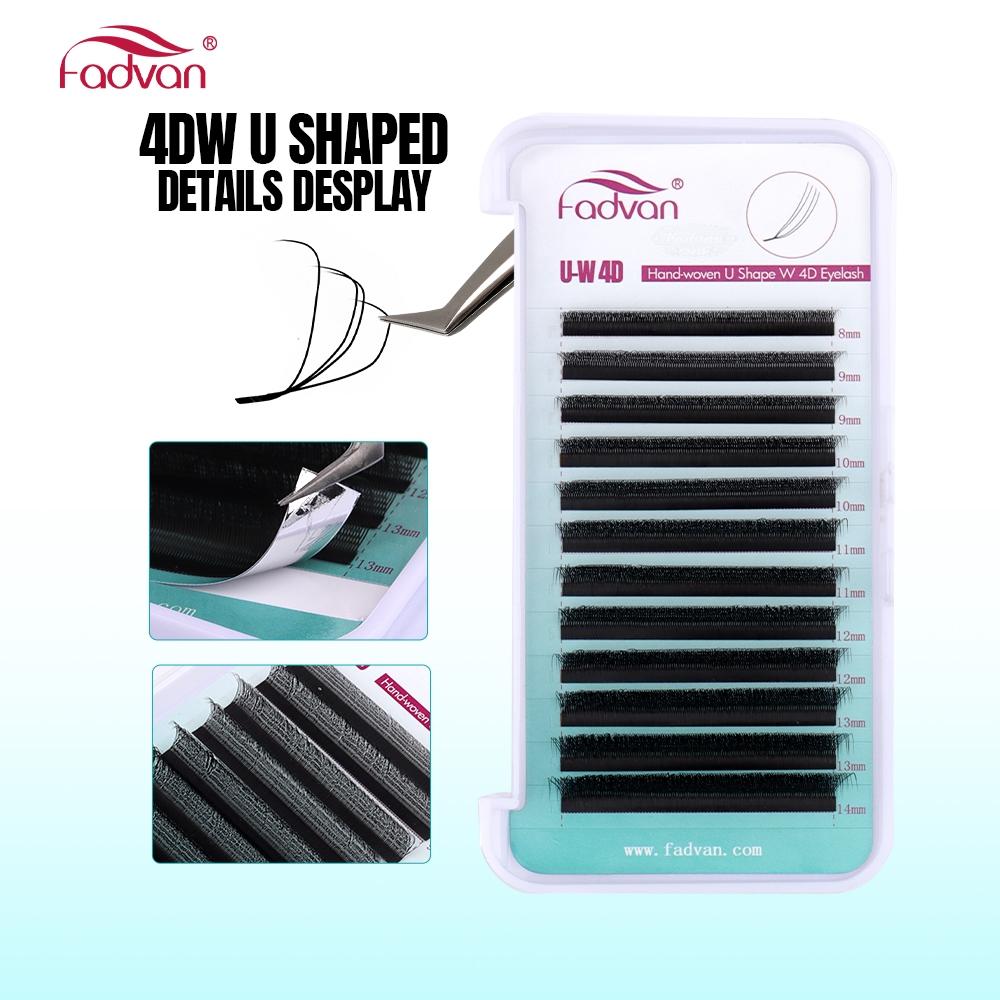 Fadvan U Shape Lashes Mix 3D 4D 5D Volume Preamde Fãs Extensão De Cílios Maquiagem Beleza Para Salão De