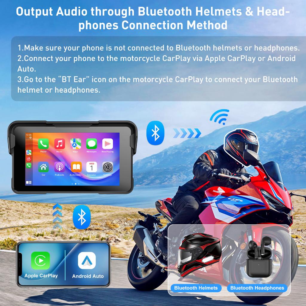 (do São Paulo)essgoo Multimídia Para Moto De 5 Polegadas Com Carplay E Android Auto Touchscreen Gps Bluetooth Anti-roubo