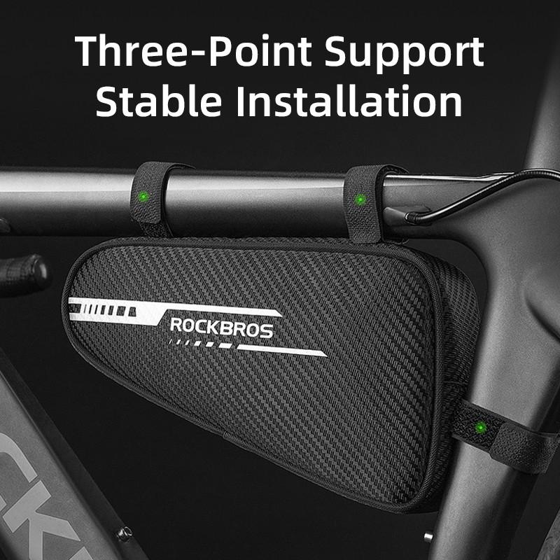 Rockbros Saco Triangular De Bicicleta À Prova D Água 1.2L De Estrutura De Tubo Mtb Refletivo De Ciclismo De Estrada