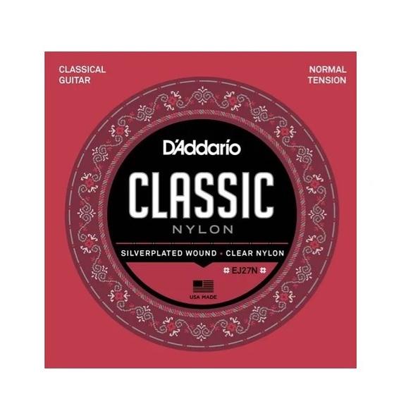 Encordoamento Violão Nylon D Addário Tensão Média Ej27n Daddario + 2 Palhetas