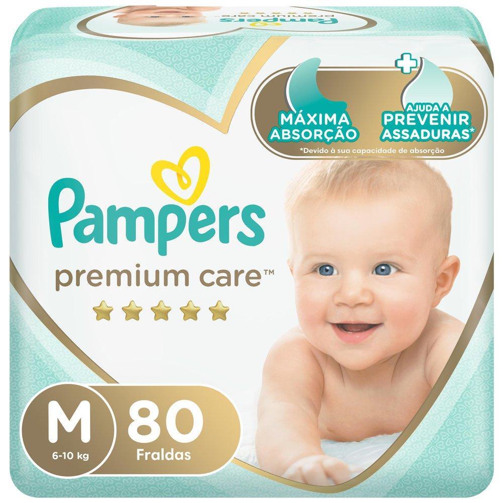 Kit Fralda Pampers Premium Care Jumbo Tamanho M Com 160 Unidades