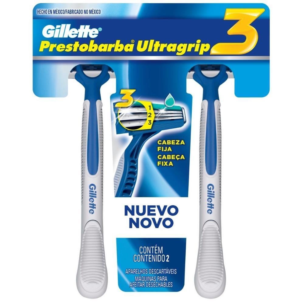 Kit Com Aparelho De Barbear Gillette Prestobarba Ultragrip 3 C/2 Unidades