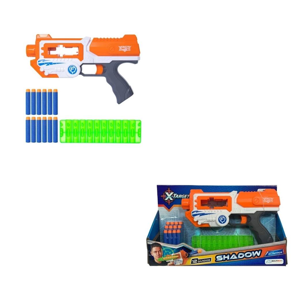 Lançador De Dardos X-target Shadow Com 12 Dardos Multikids