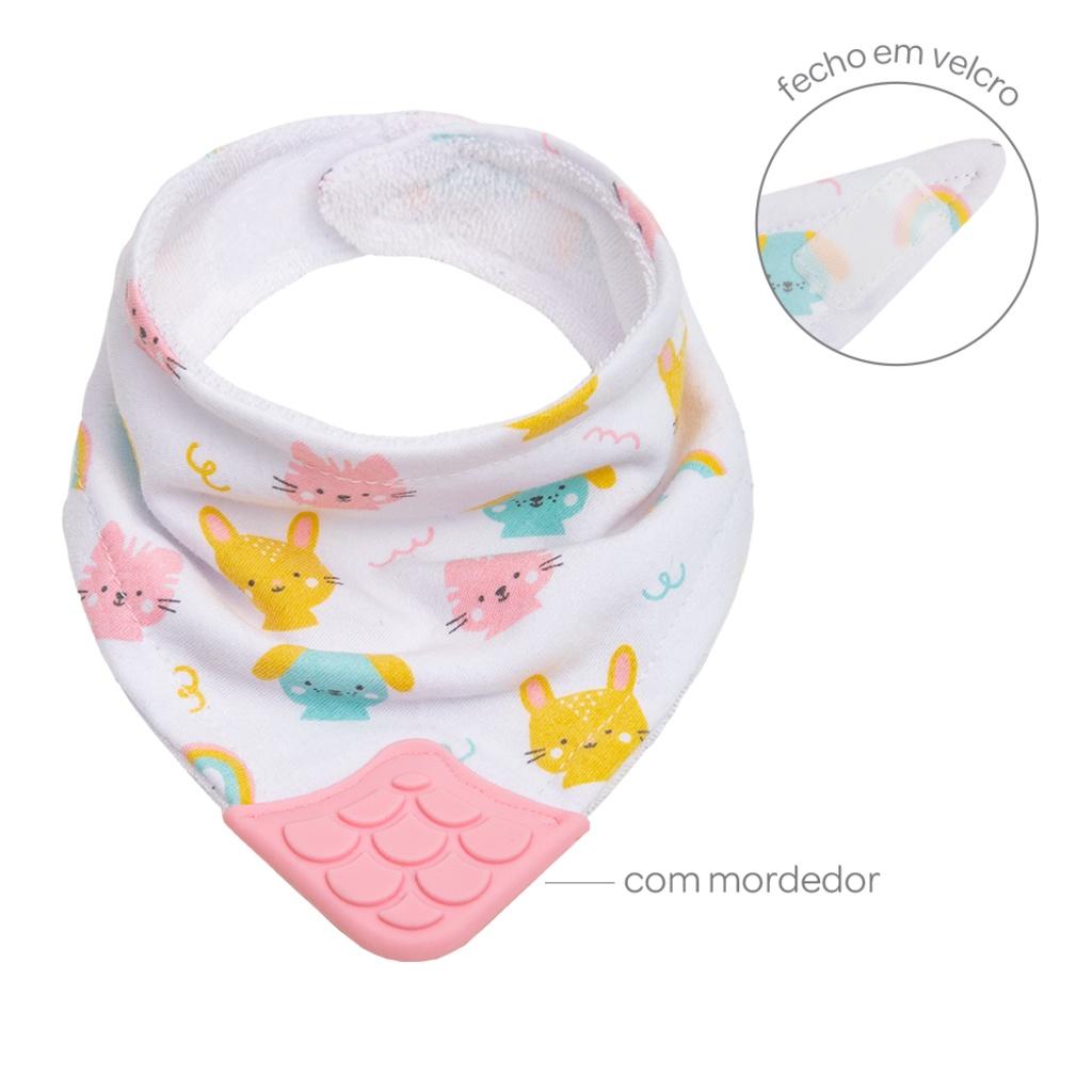 Bandana Babador Com Mordedor Algodão Animais 15281- Buba