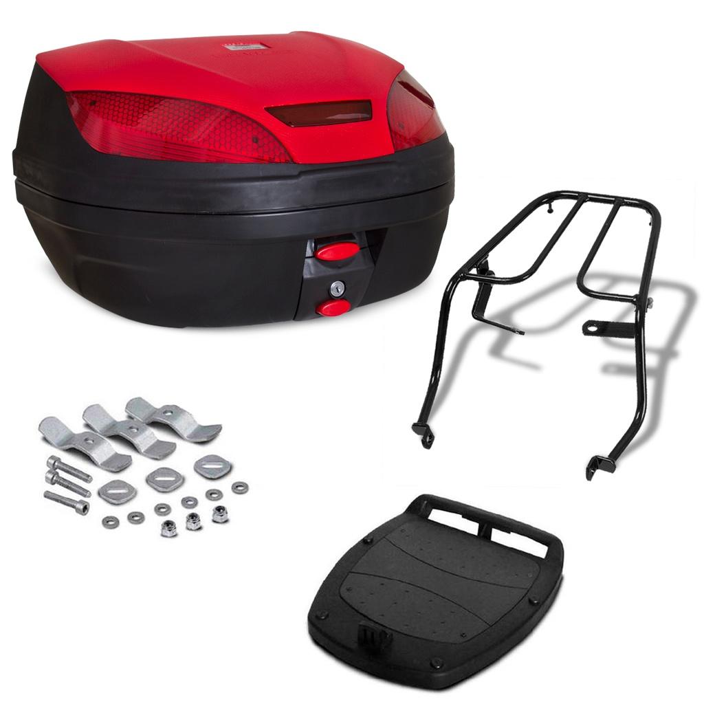 Baú Bauleto Motoboy 52 Litros Smartbox 3 + Bagageiro Sansão Moto Xtz 250 Lander 2007 A 2019 PRO Tork