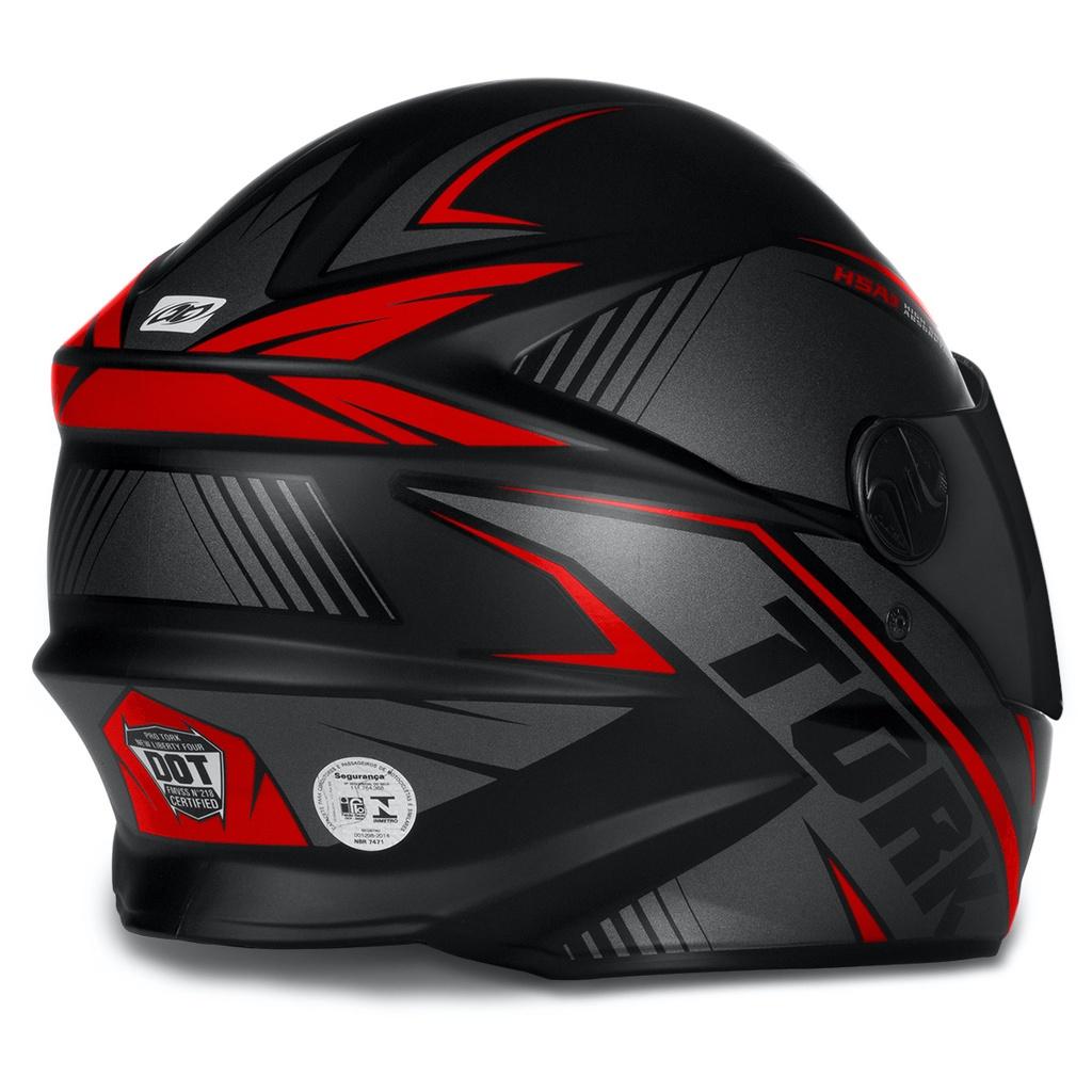 Capacete Feminino R8 PRO Vermelho Tamanho 56 Com Viseira Fumê