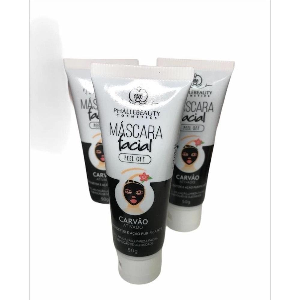 Máscara Facial Peel Off Carvão Ativado Bisnaga 50g Phállebeauty