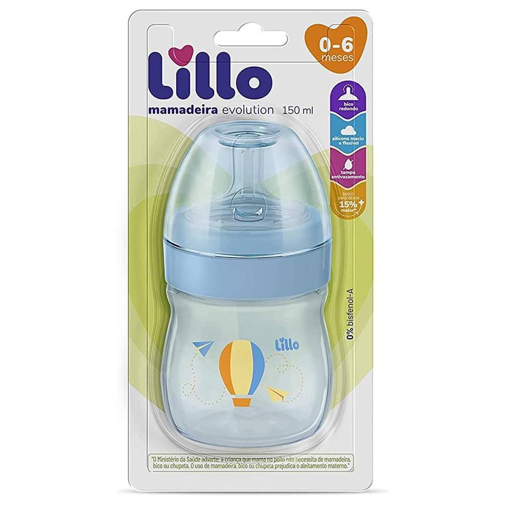Mamadeira Super Evolution Primeiros Passos 150ml Azul Lillo