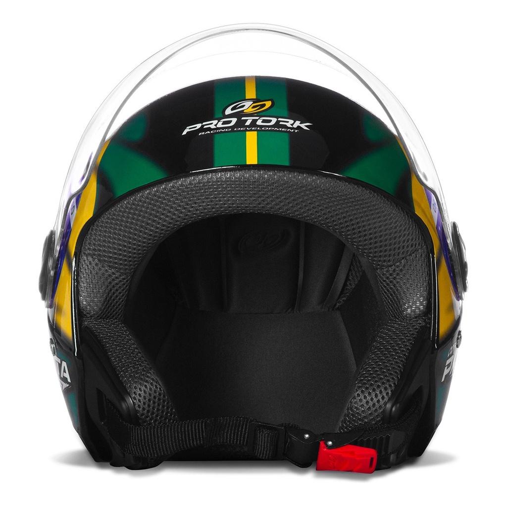 Capacete Aberto PRO Tork New Liberty 3 Patriota Preto Tamanho 58 Inmetro