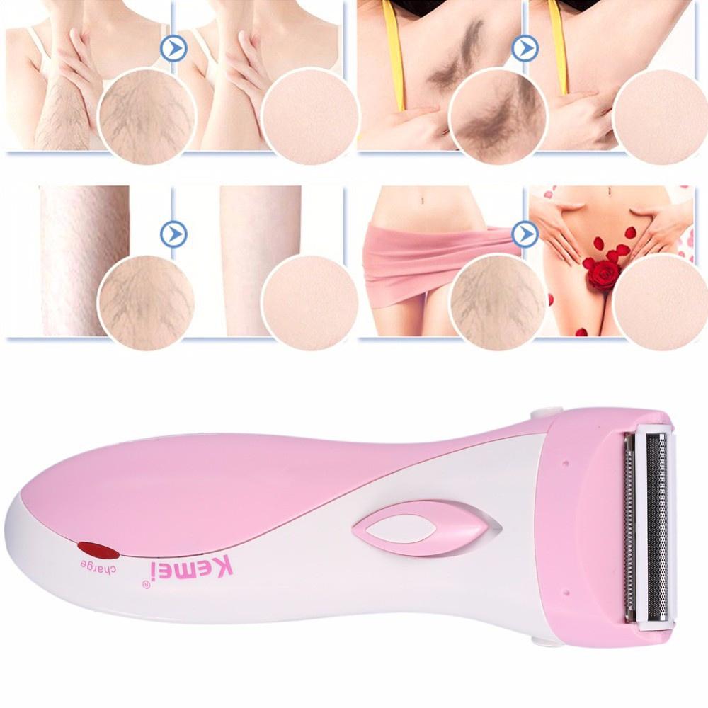 Kemei Lady Shaver Razor Epilator Arm Leg Armpit Body Hair Remover Trimmer Rechargeable For Face Body