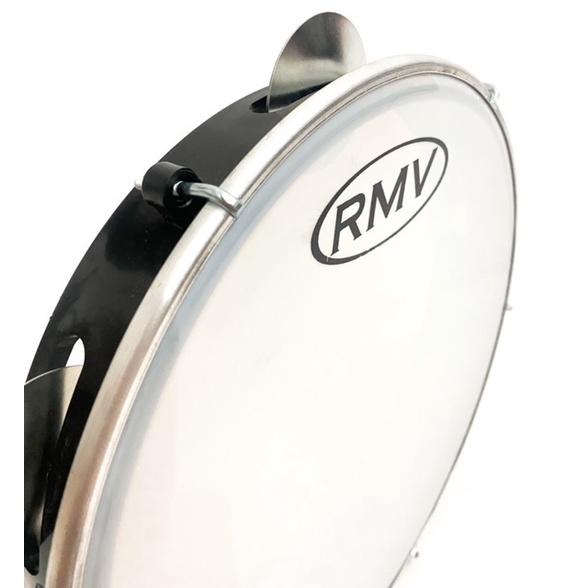 Pandeiro 10 Polegadas Rmv Pele Leitosa Acabamento Preto Leve Percussão