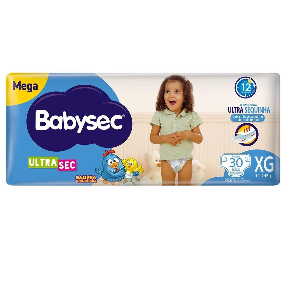 Kit 3 Fraldas Babysec Galinha Pintadinha Ultrasec Mega Tamanho Xg 30 Unidades Cada