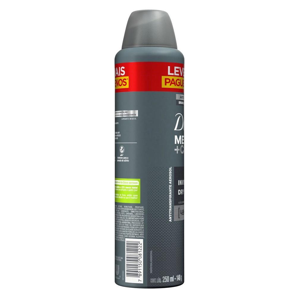 Kit Com 3 Desodorantes Antitranspirantes Aerosol Dove Men Invisible Dry 250ml