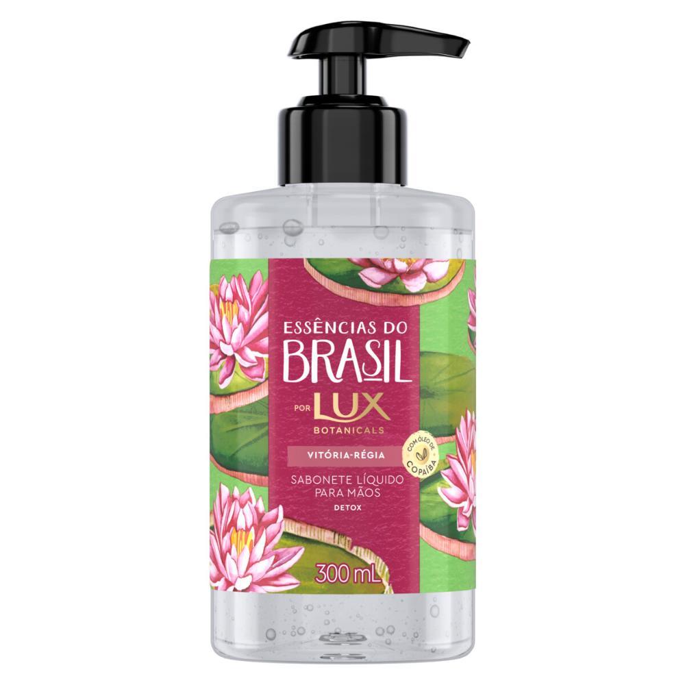 Kit Com 3 Sabonetes Líquido Lux Essências Do Brasil Vitória Régia 300ml